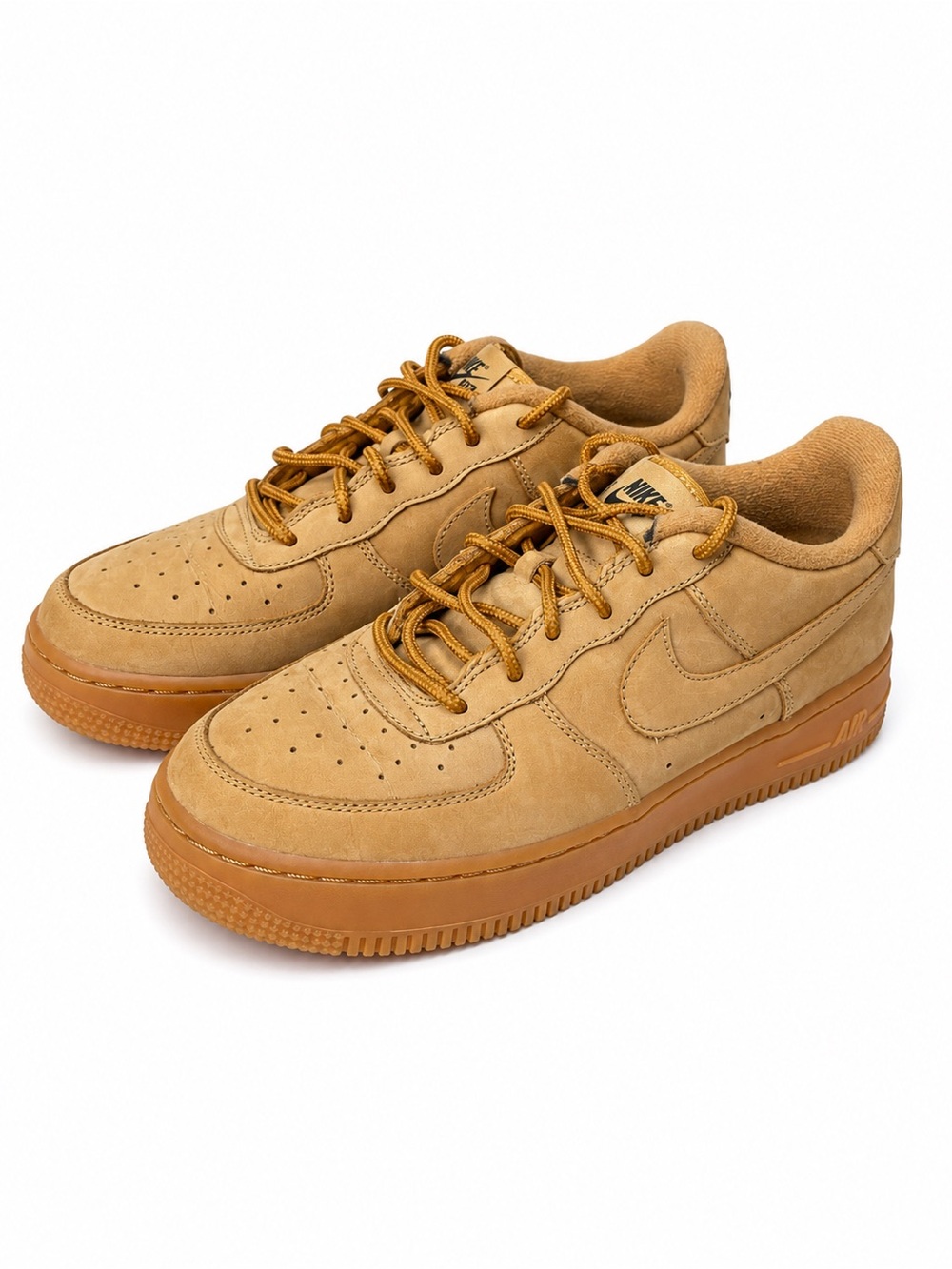 Nike Air Force 1 Low Wheat Flax Gum Sole Sneakers, 6Y